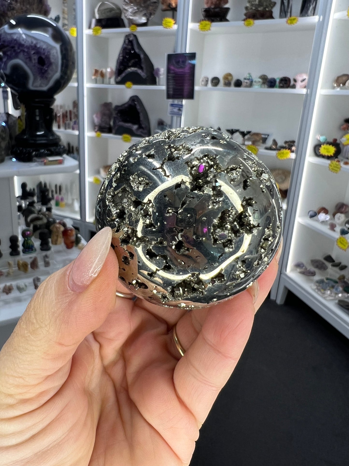 Pyrite Sphere on Stand