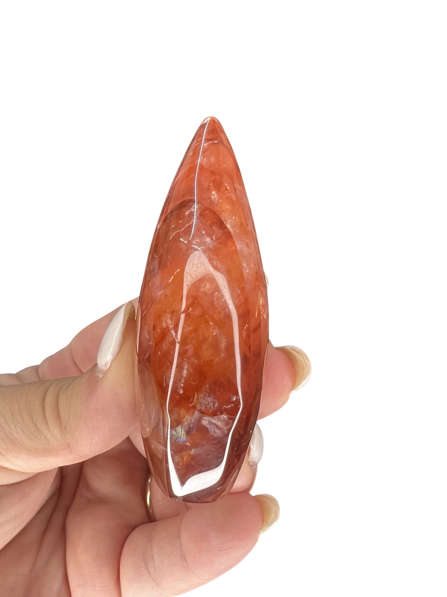 Fire Quartz Freeform with Rainbows