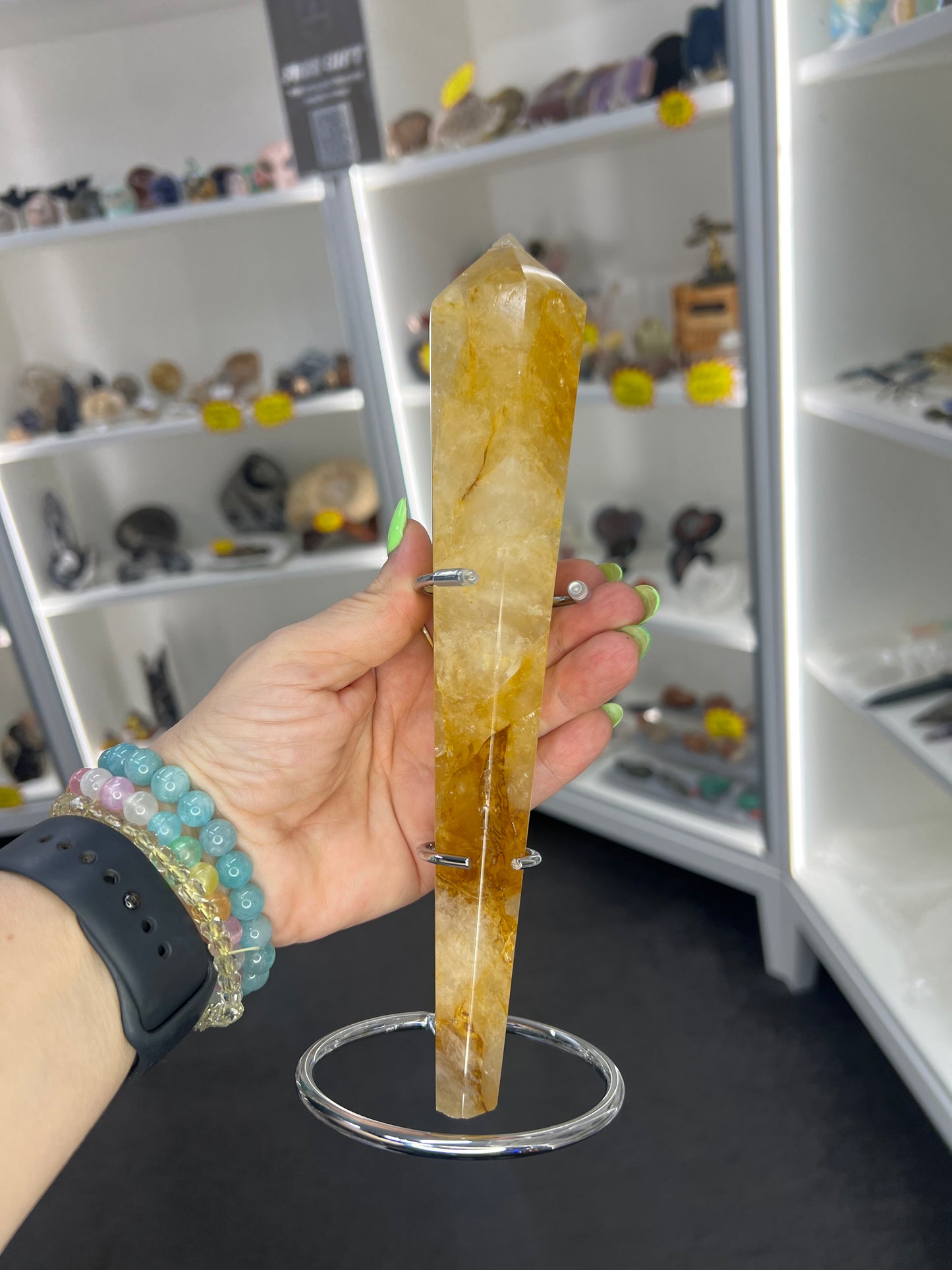 Golden Healer Wand on Stand