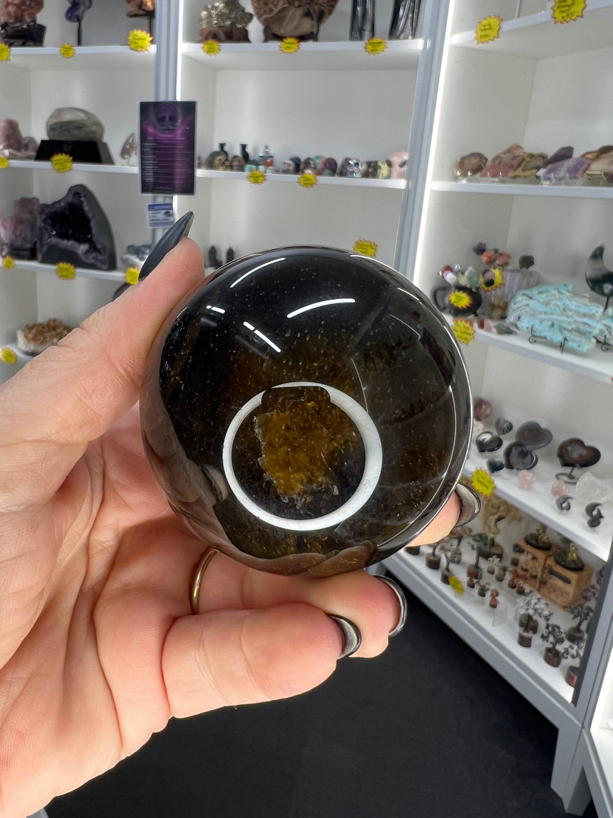 Tigers Eye Sphere on Stand