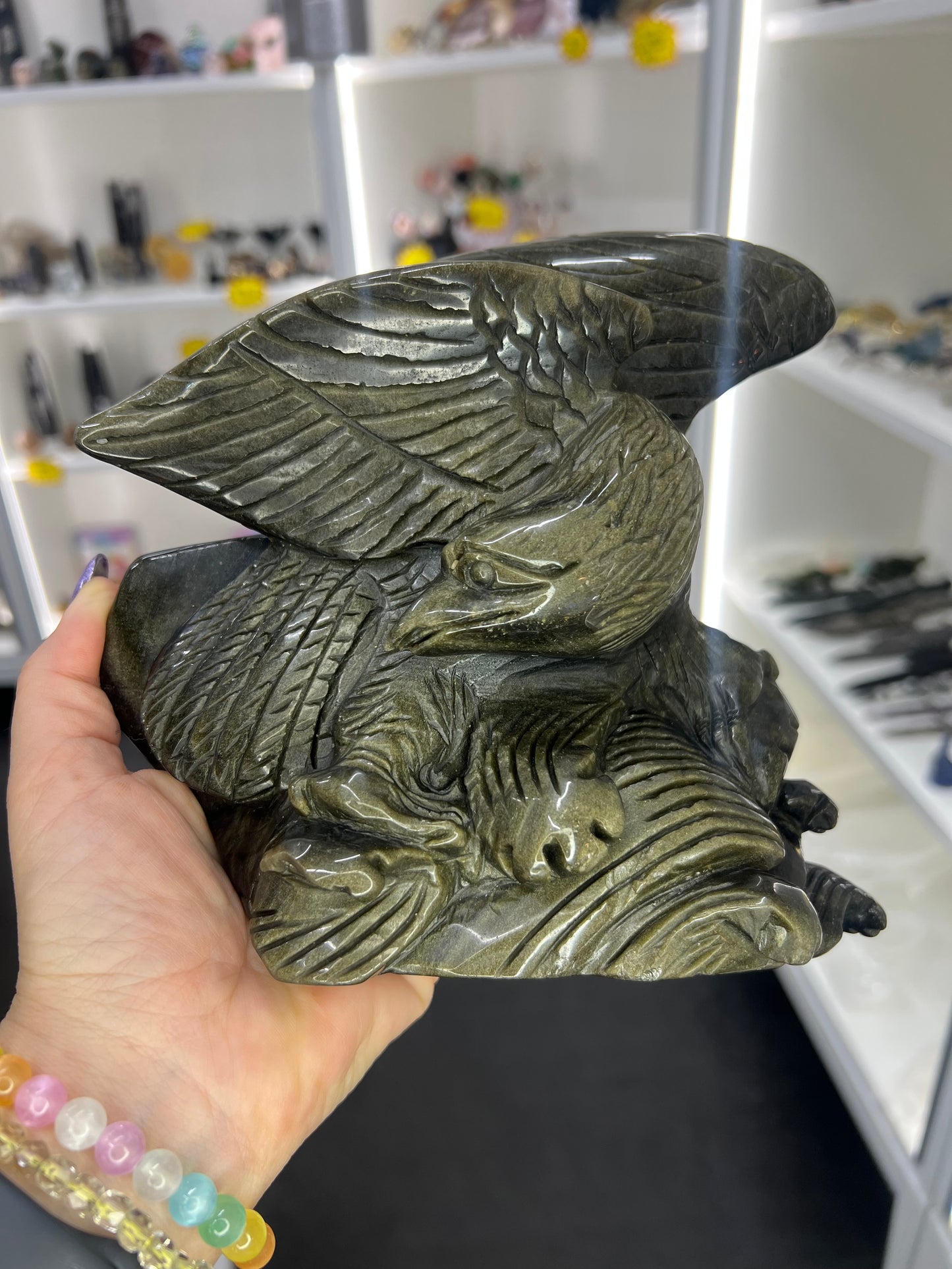 Golden Sheen Obsidian Eagle