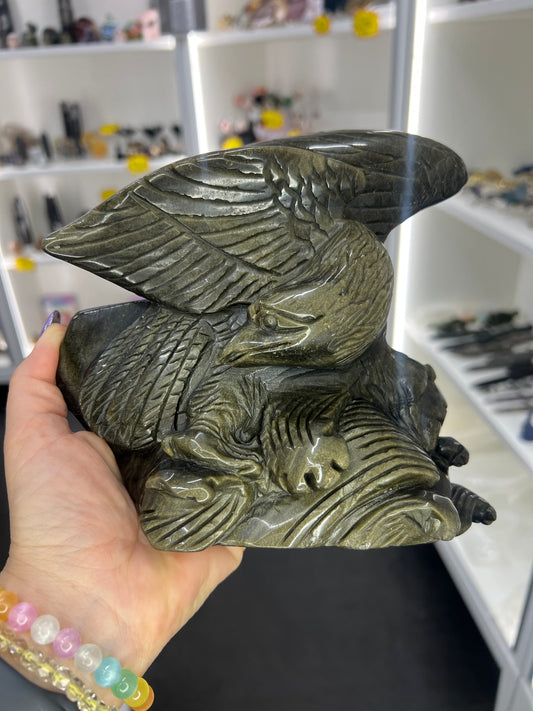 Golden Sheen Obsidian Eagle