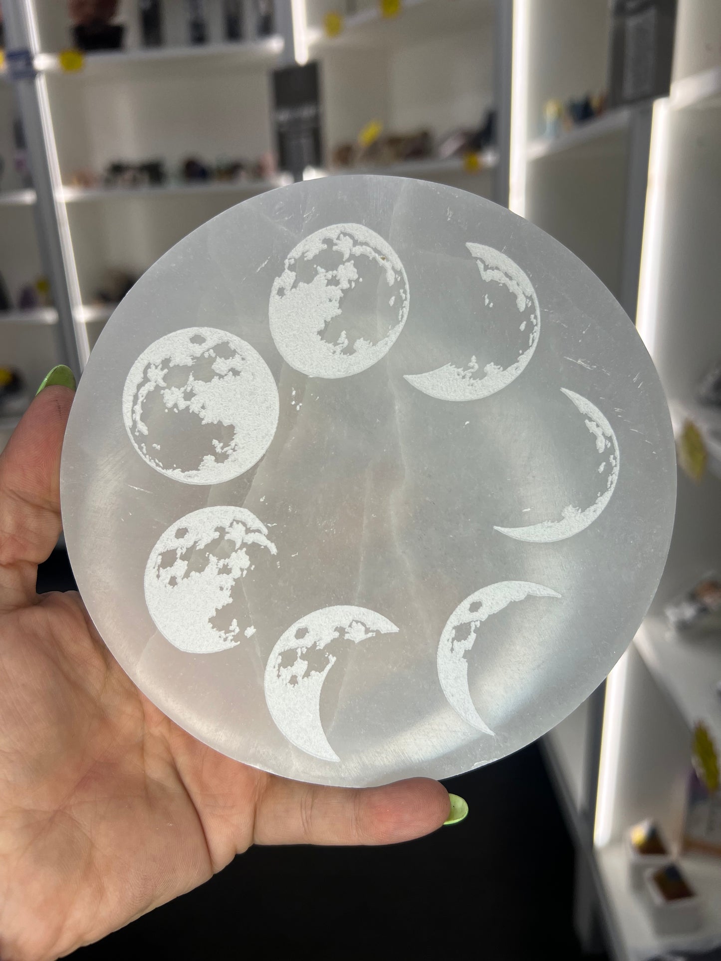 Selenite Moon Phase Charging Plate