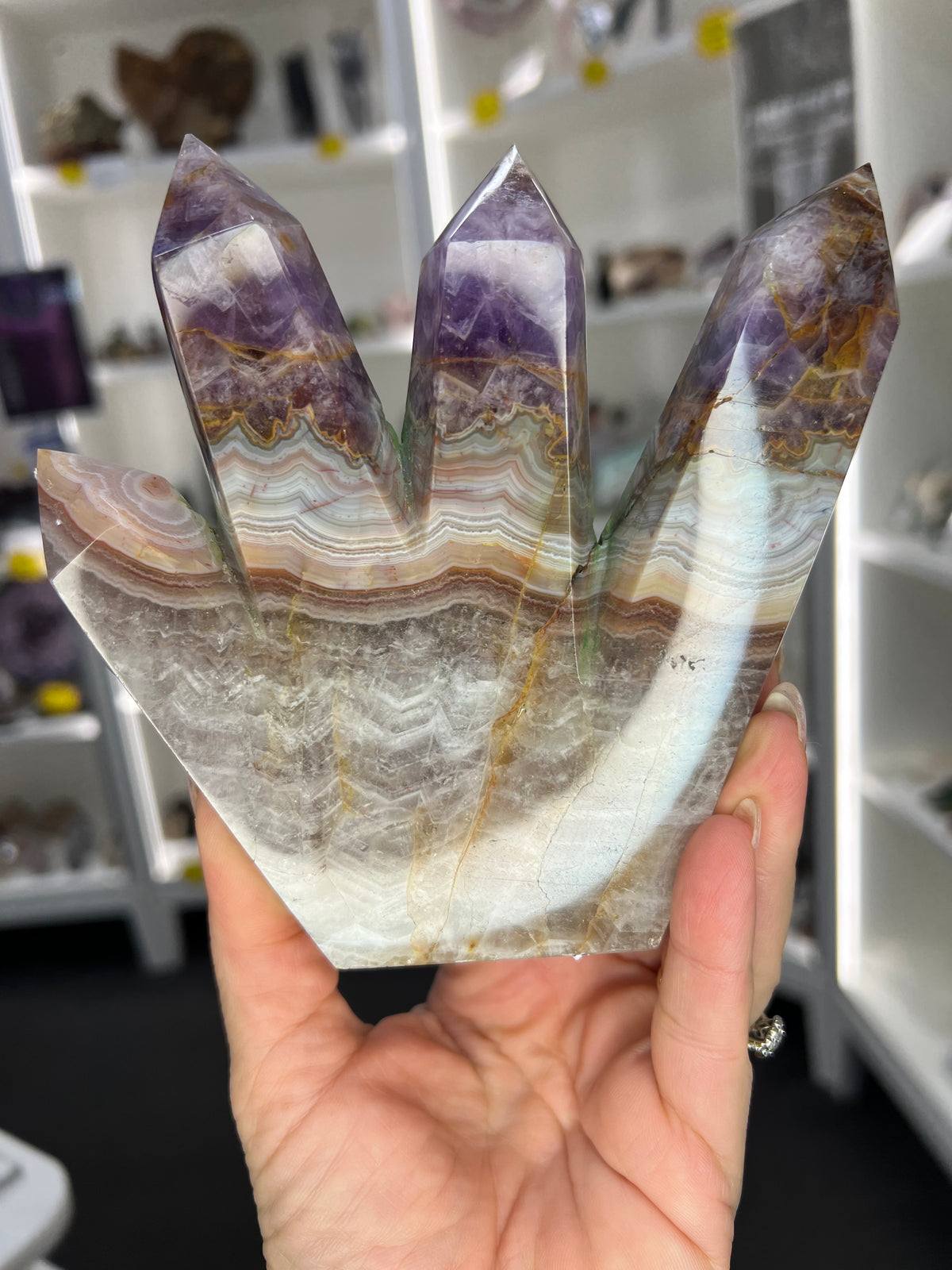 Crazy Lace Amethyst 4 Point Tower