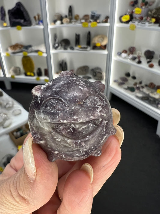 Lepidolite Character Carving