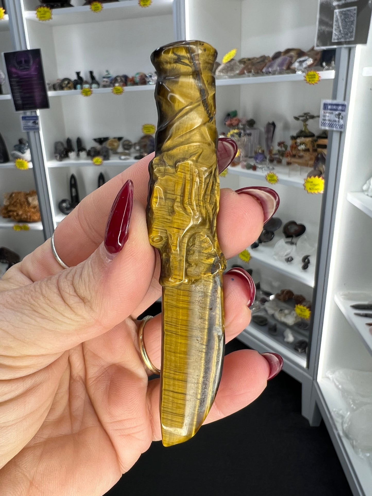 Tigers Eye Wolf Dagger