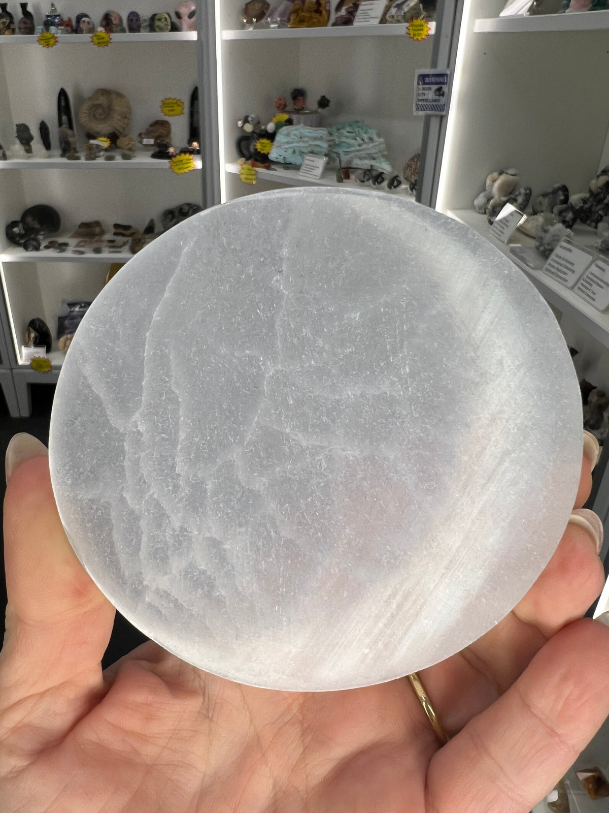 Selenite Round Charging Plate