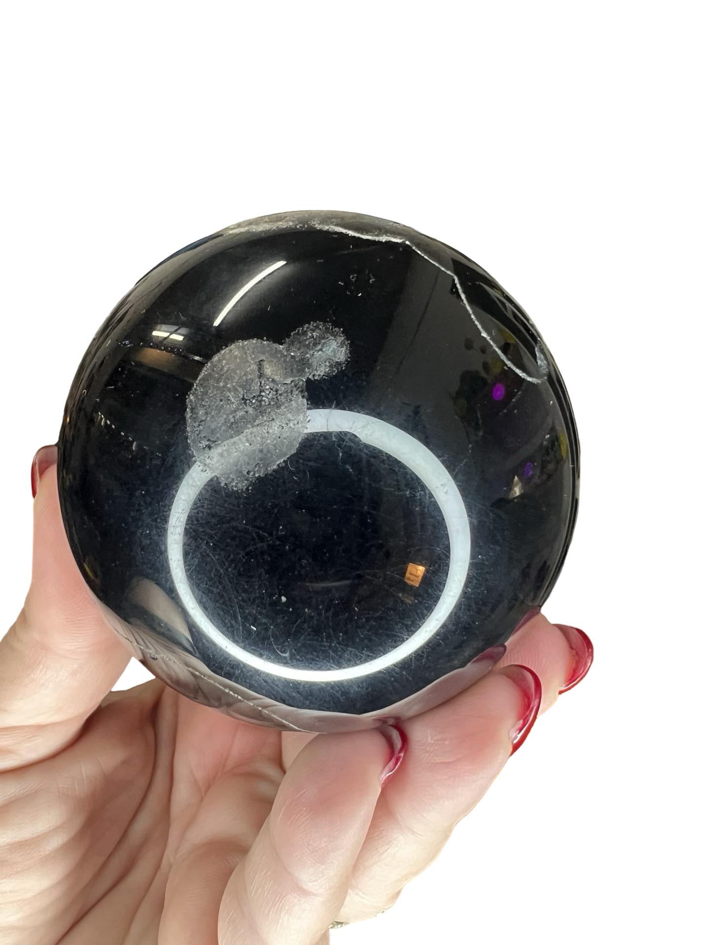 Geode Black Agate Sphere with Stand