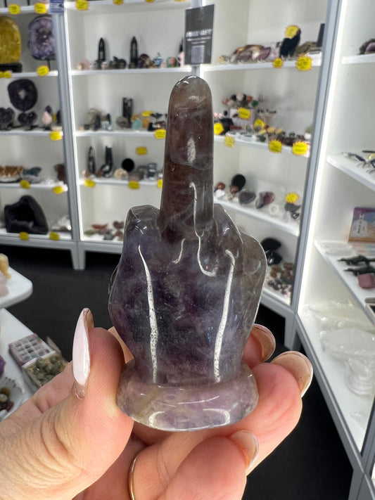 Chevron / Dream Amethyst Middle Finger