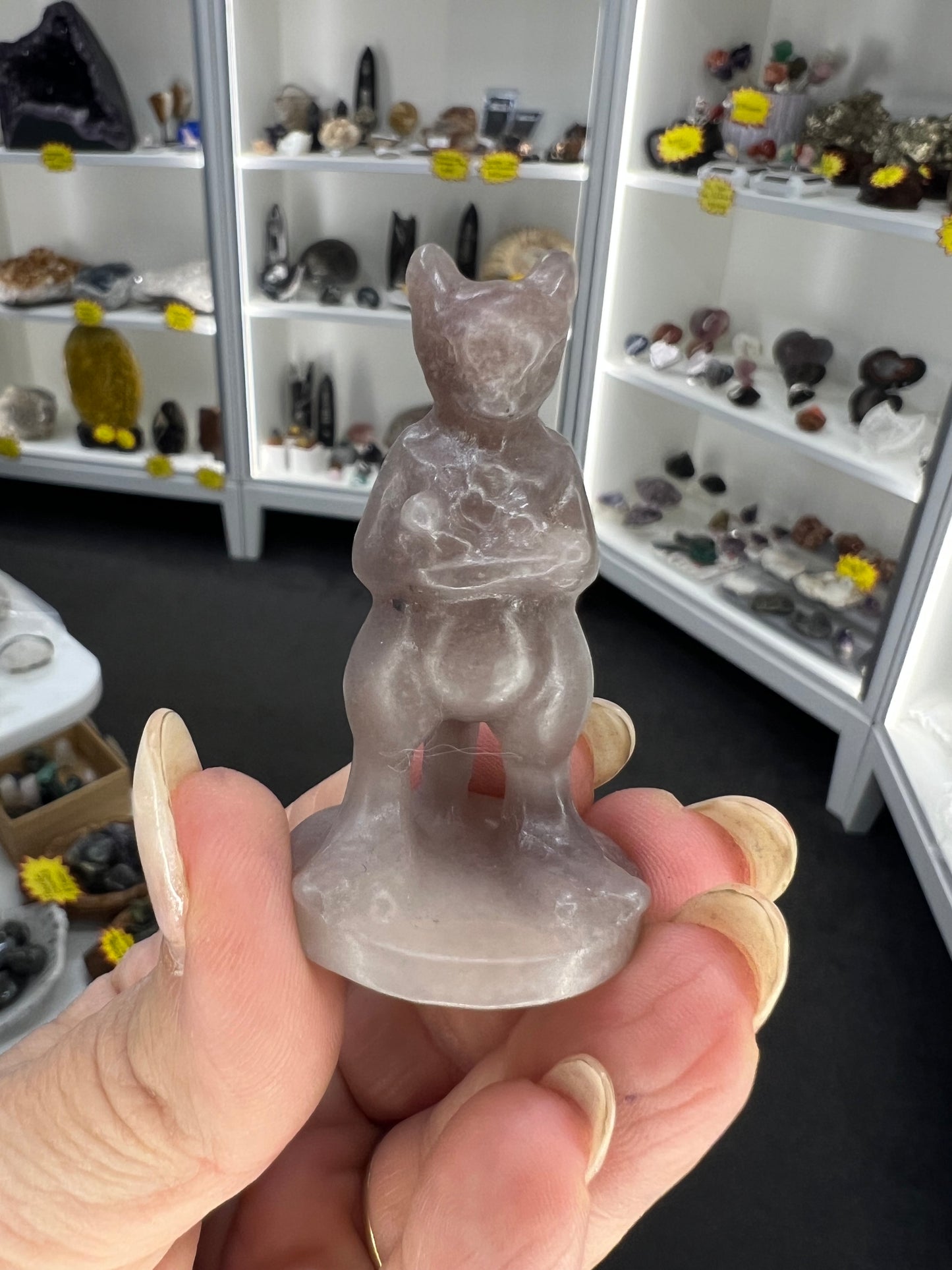 Lepidolite Character Carving