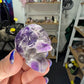 Chevron / Dream Amethyst Skull with Lepidolite Base Set