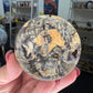 Fluorite Root Indian Carved Sphere on Stand