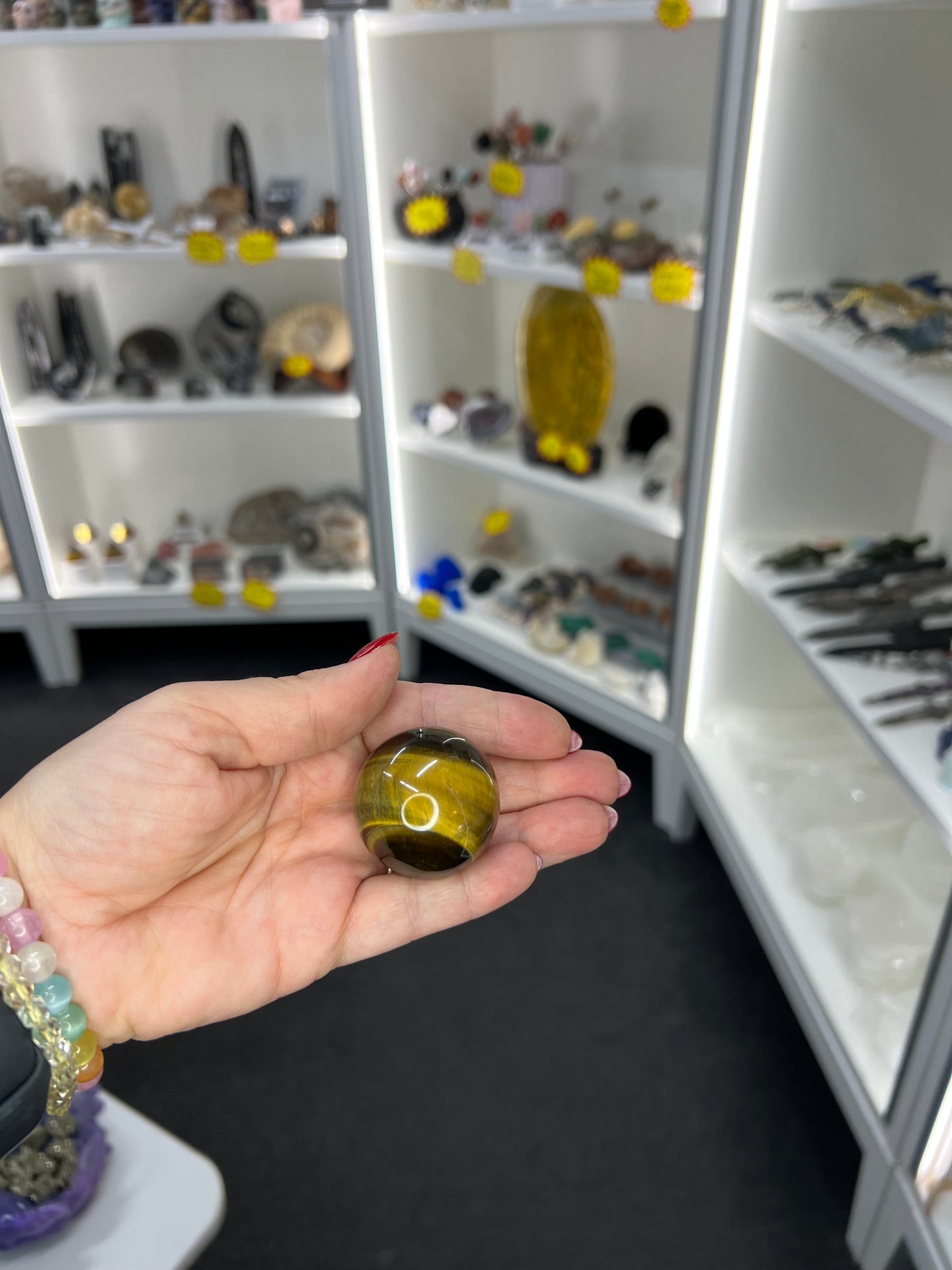 Tigers Eye Sphere with Stand