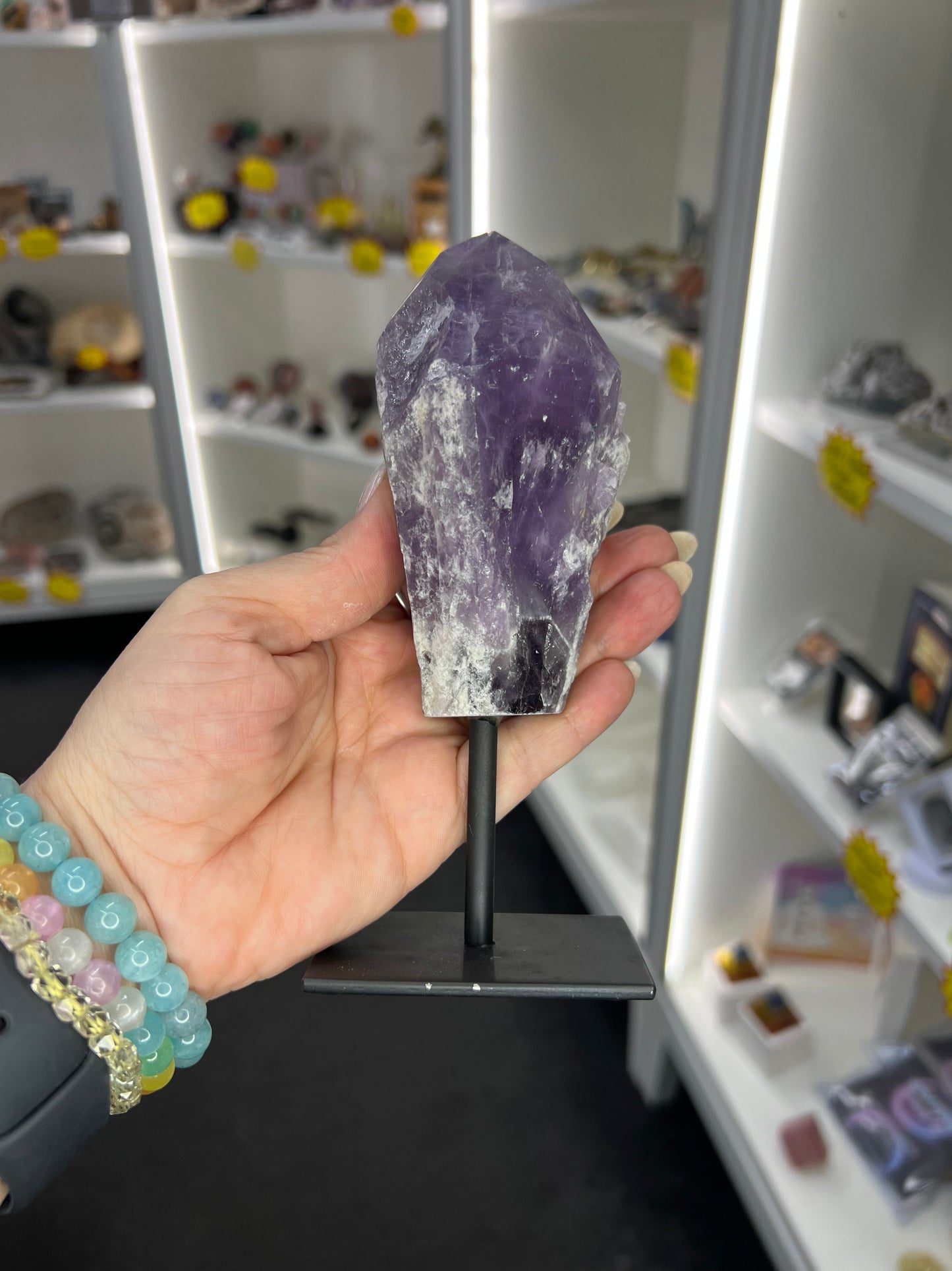 Amethyst Point on Stand