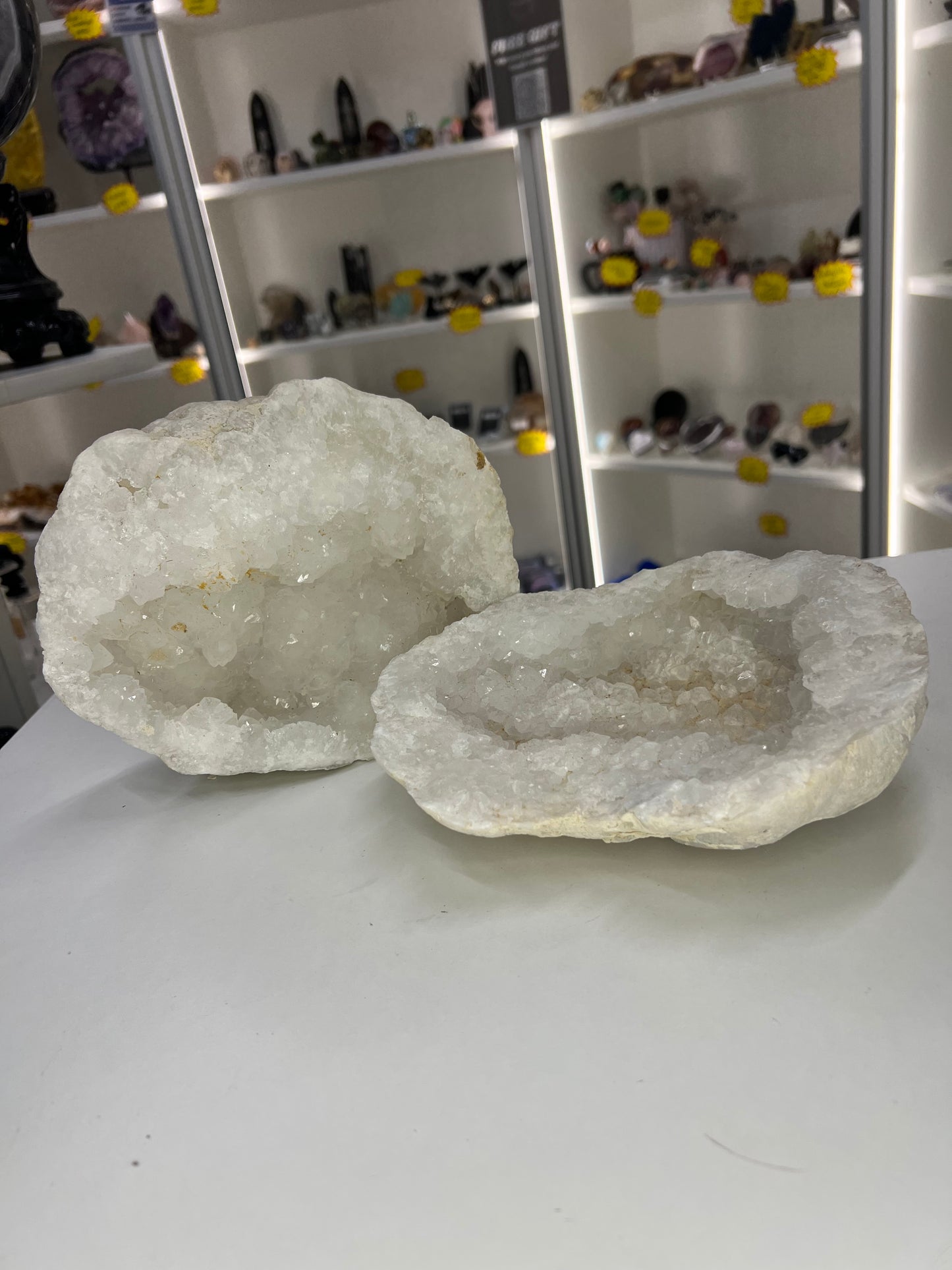 Quartz Geode Pair