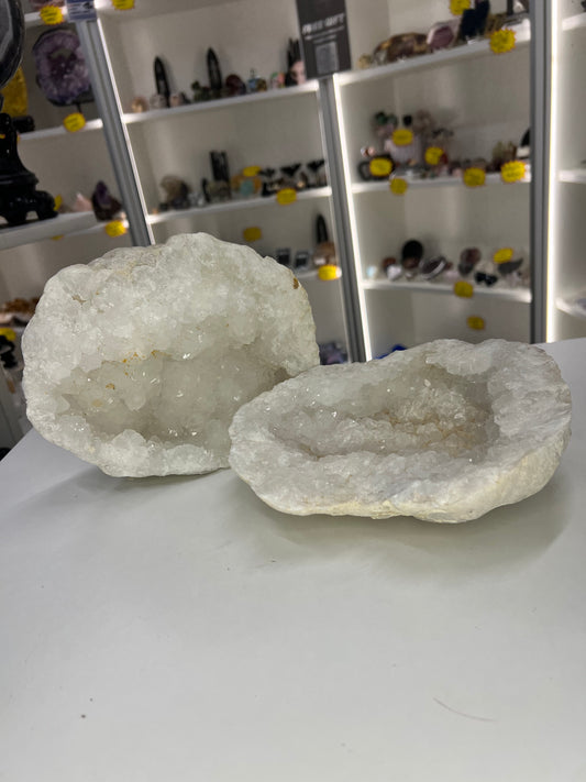 Quartz Geode Pair
