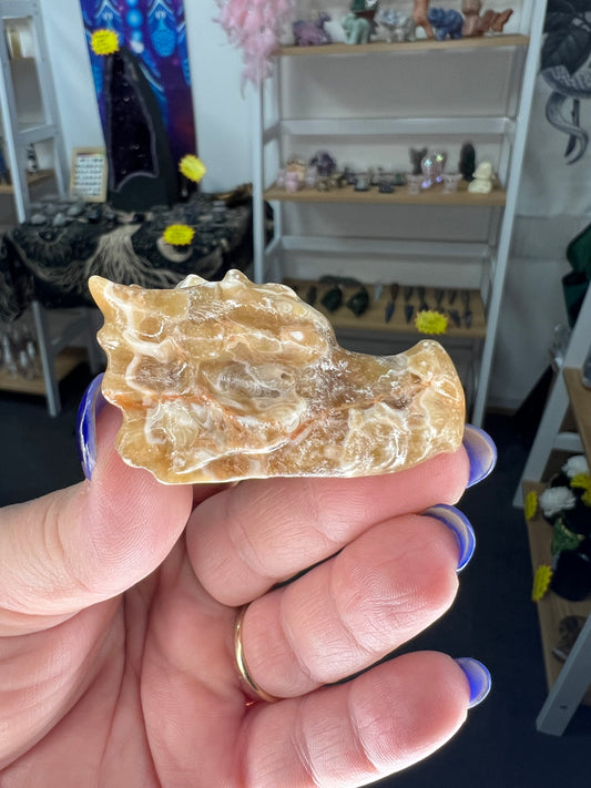 Chocolate Calcite Dragon Head