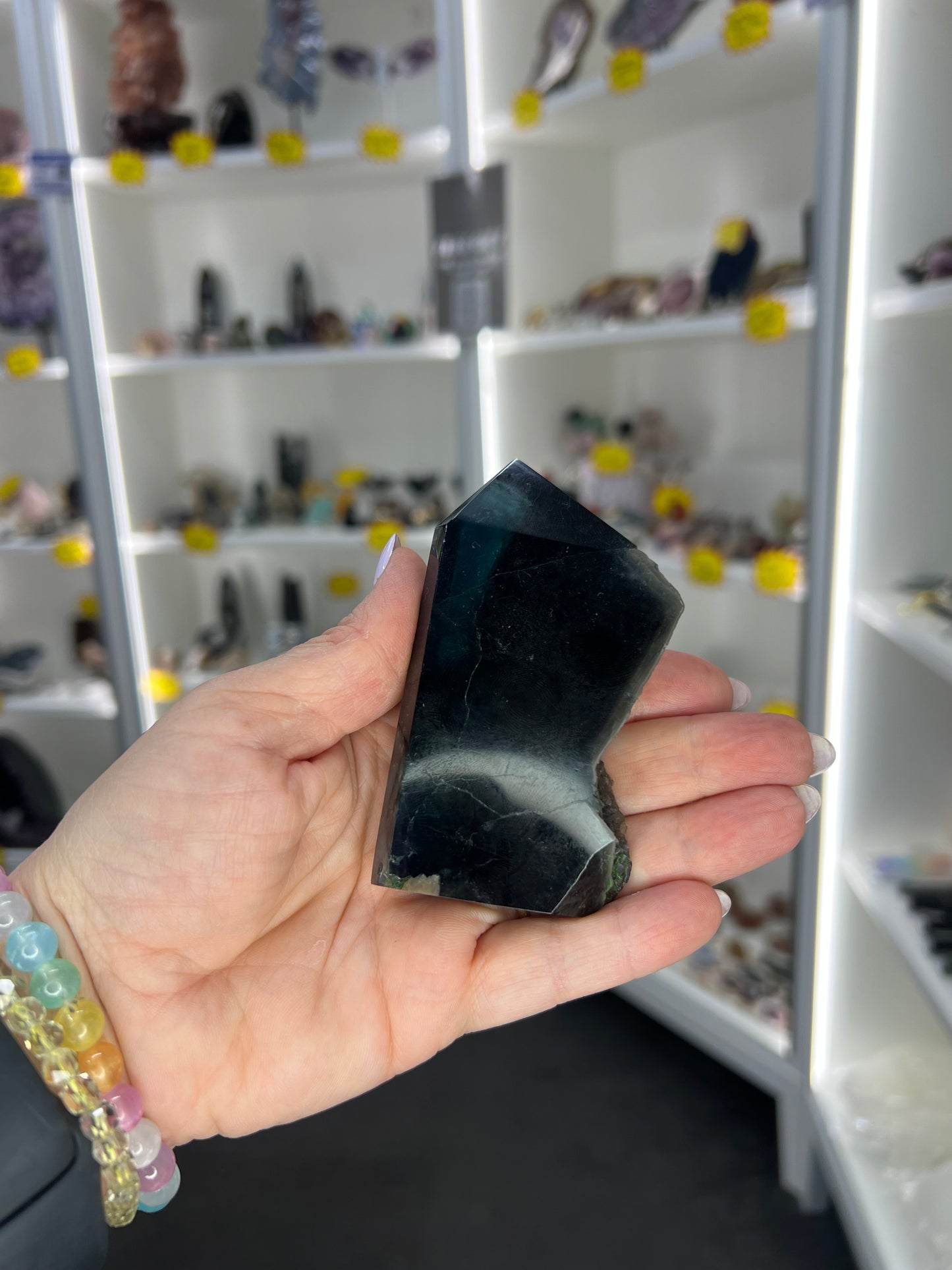 Black Fluorite Tower (UV Reactive)