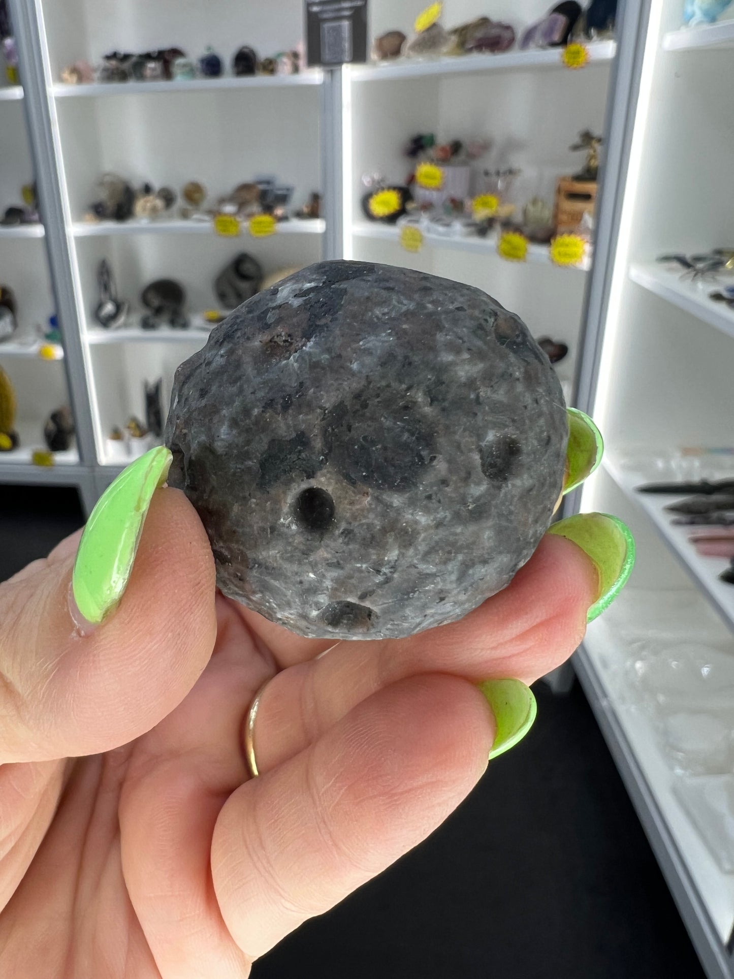 Yooperlite Moon Sphere on Stand (UV Reactive)