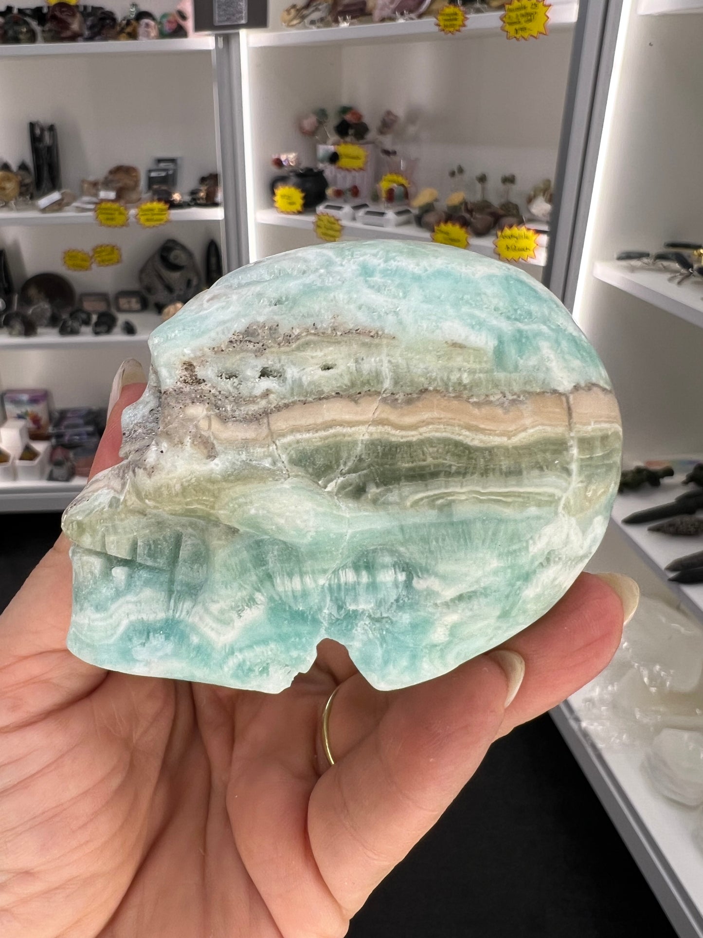 Hemimorphite Skull