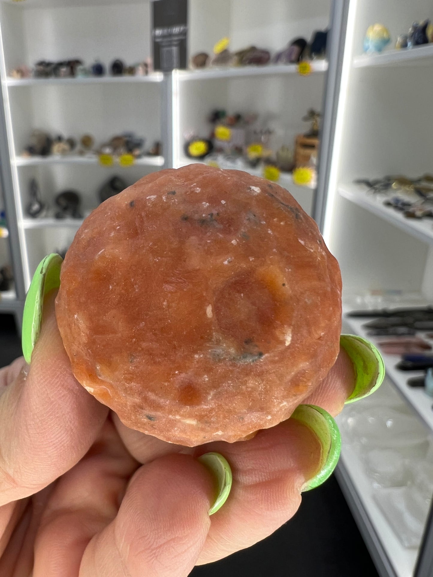 Sunstone Moon Face Sphere on Stand
