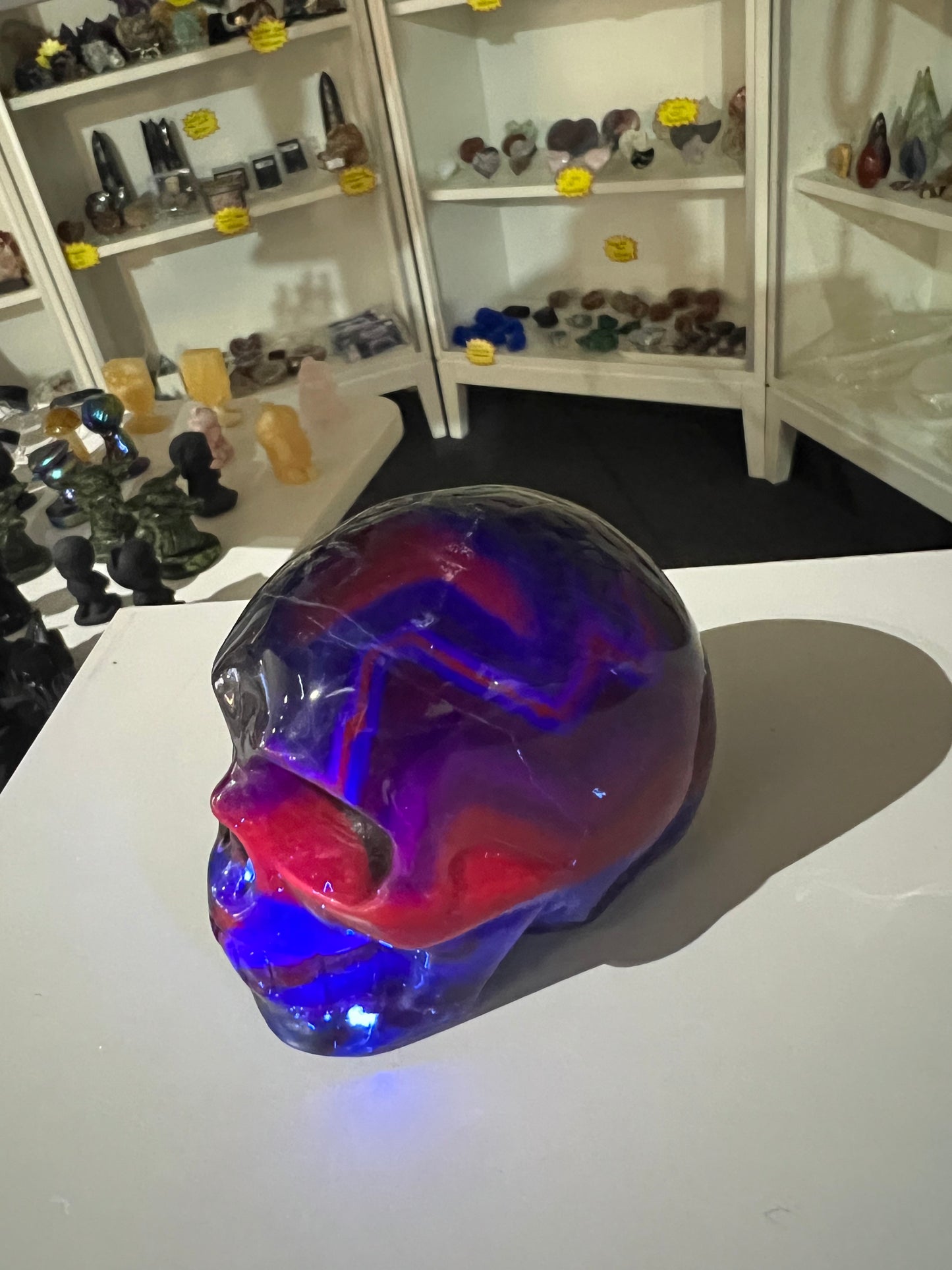 Black Fluorite Skull (UV Reactive)