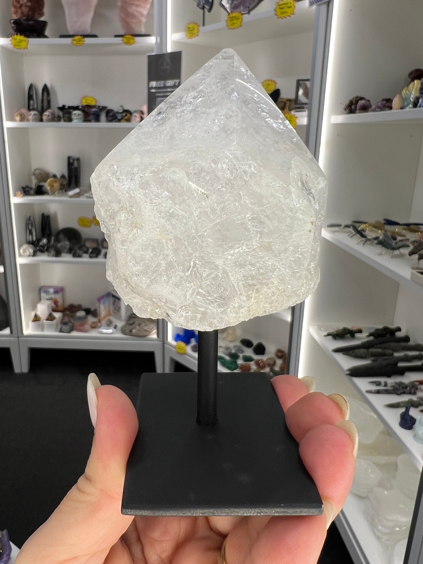 Clear Quartz Point on Stand