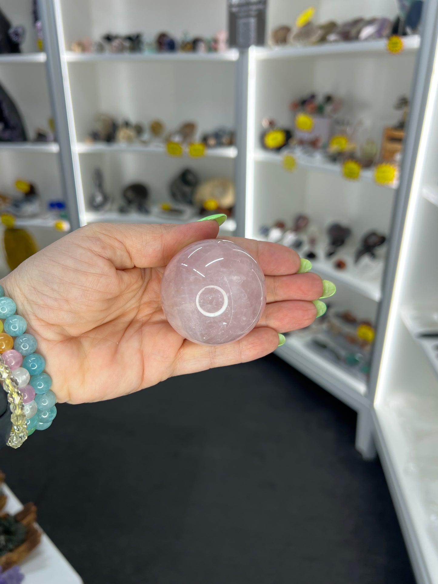 Rose Quartz Sphere on Stand