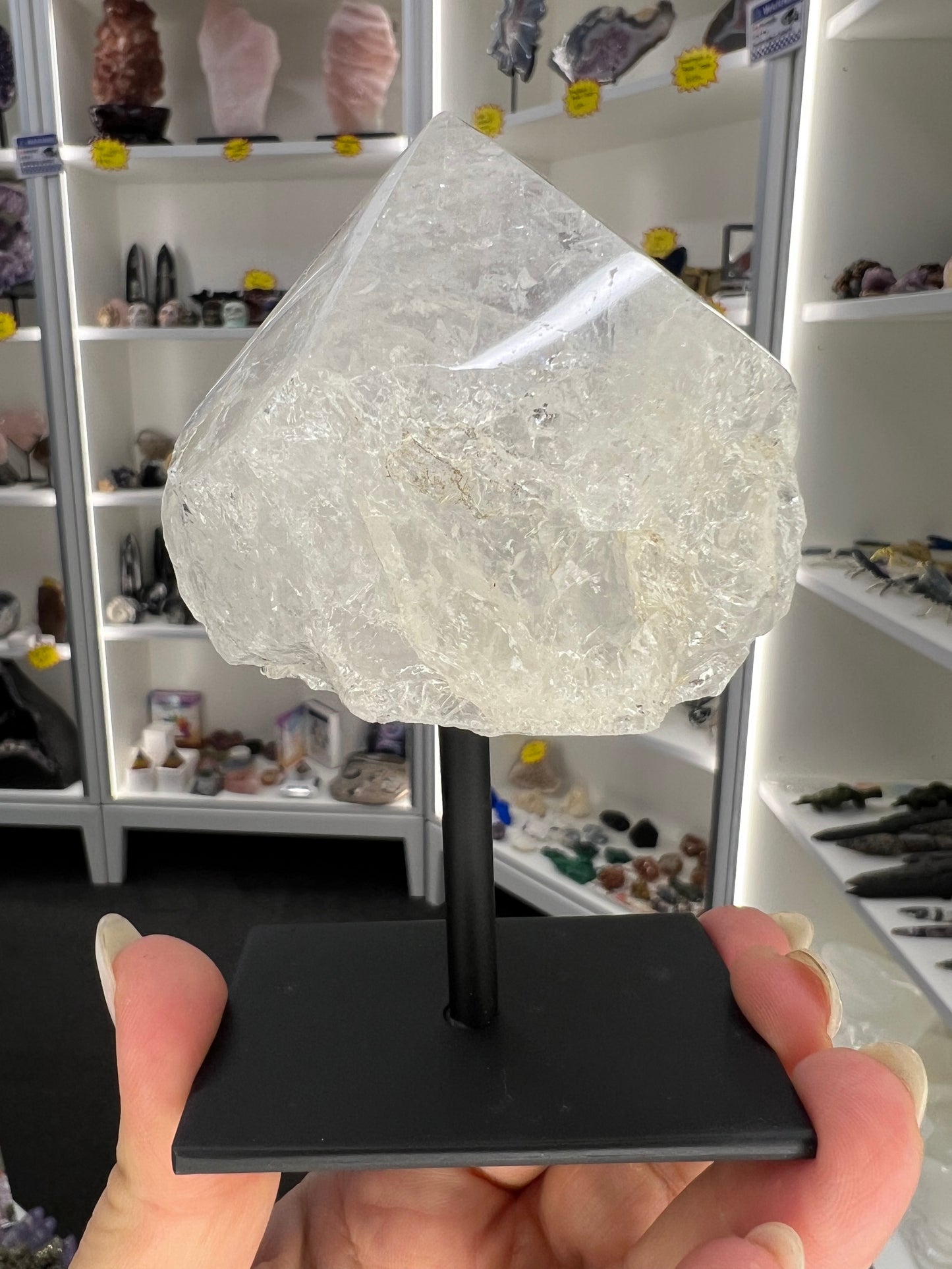 Clear Quartz Point on Stand