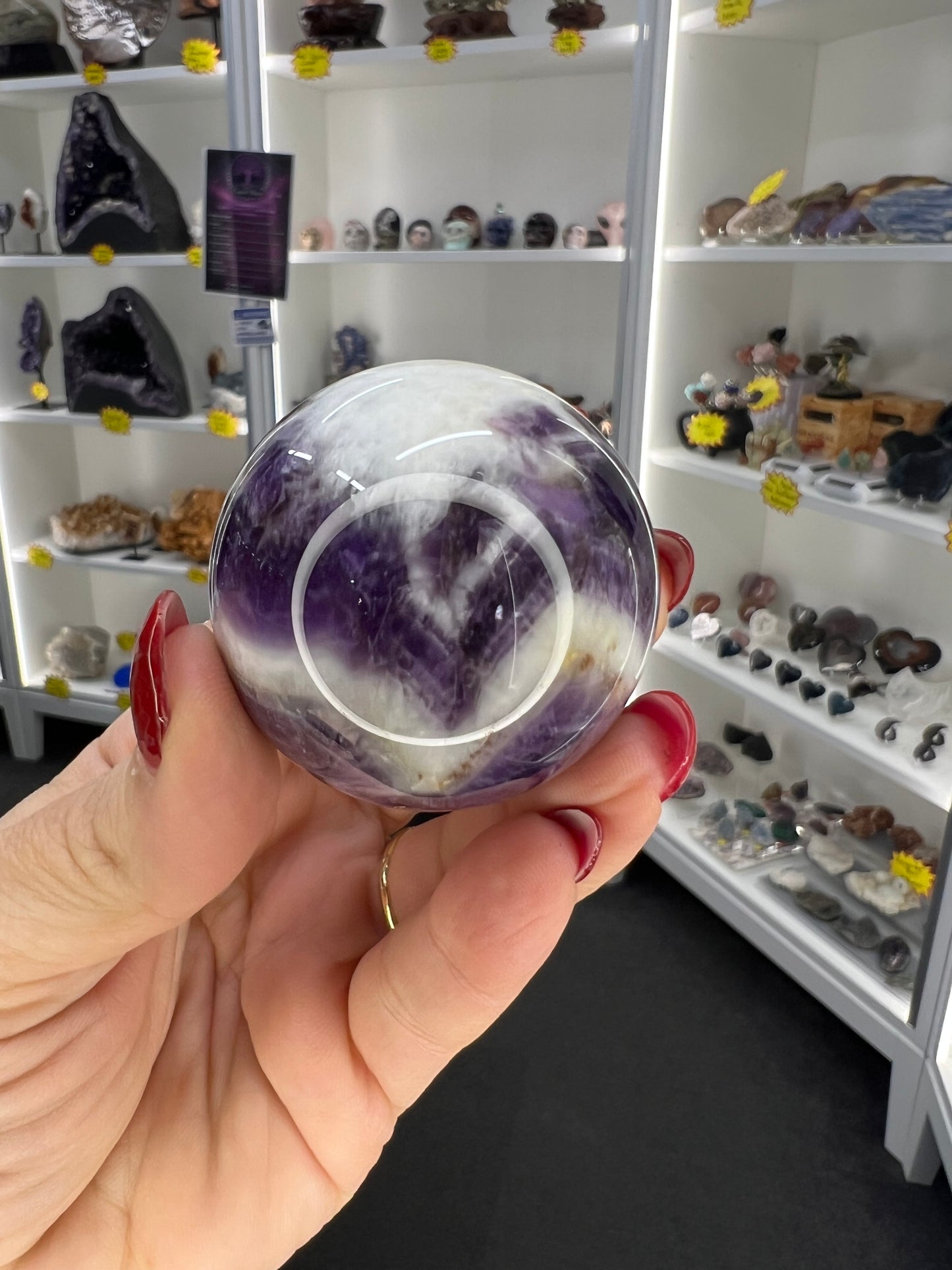 Chevron / Dream Amethyst Sphere with Stand
