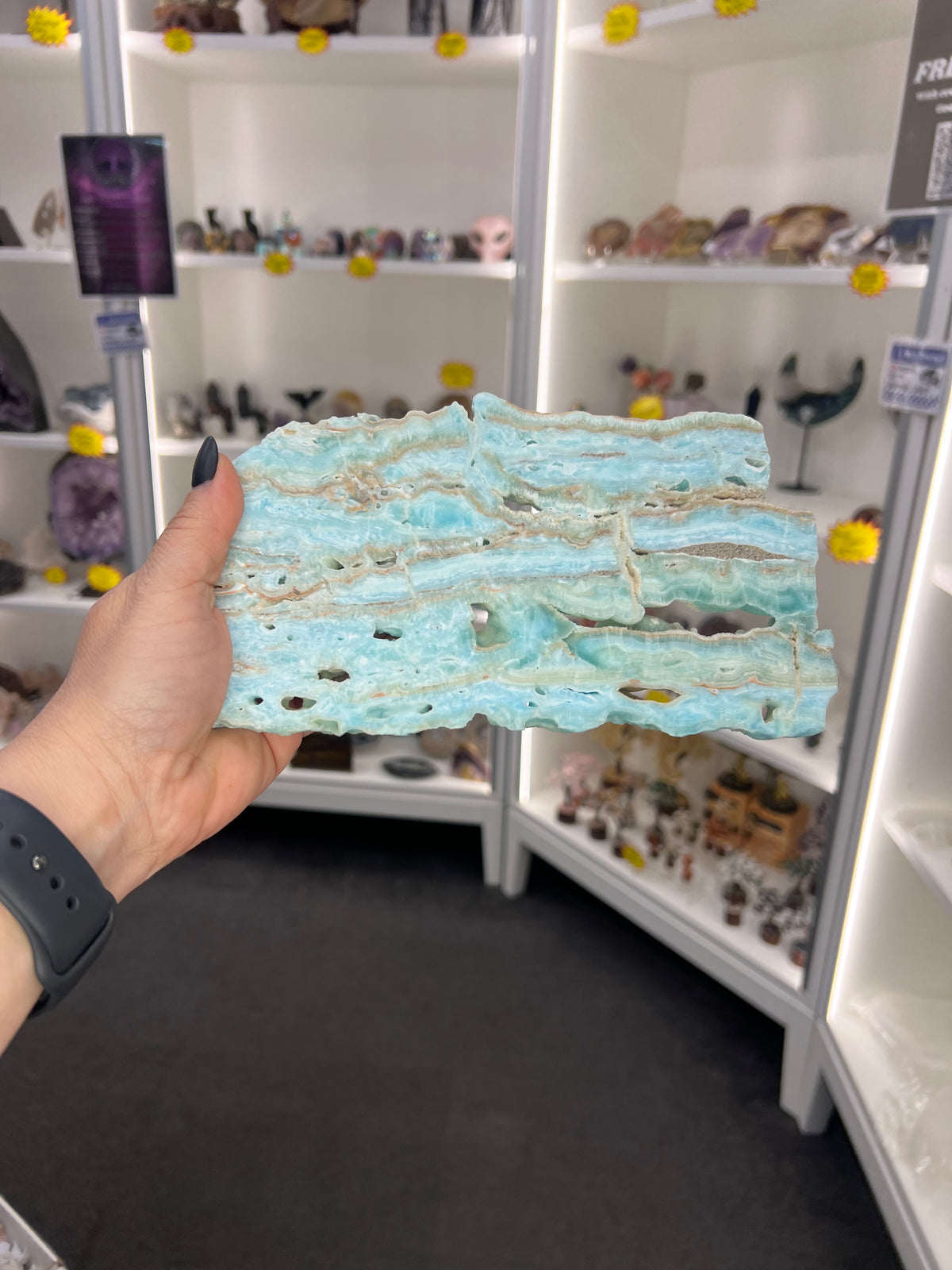 Hemimorphite Slab with Stand