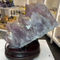 Amethyst Cluster on Custom Wooden Stand