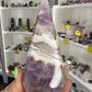 Amethyst x Banded Agate Faceted Freeform