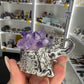 Amethyst Cluster on Silver Elephant