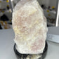 Rose Quartz Lamp on Fossil Orthoceras Base