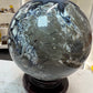 Huge Volcano Agate Sphere on Stand (UV Reactive)