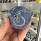 Blue Coral Jade Sphere on Stand