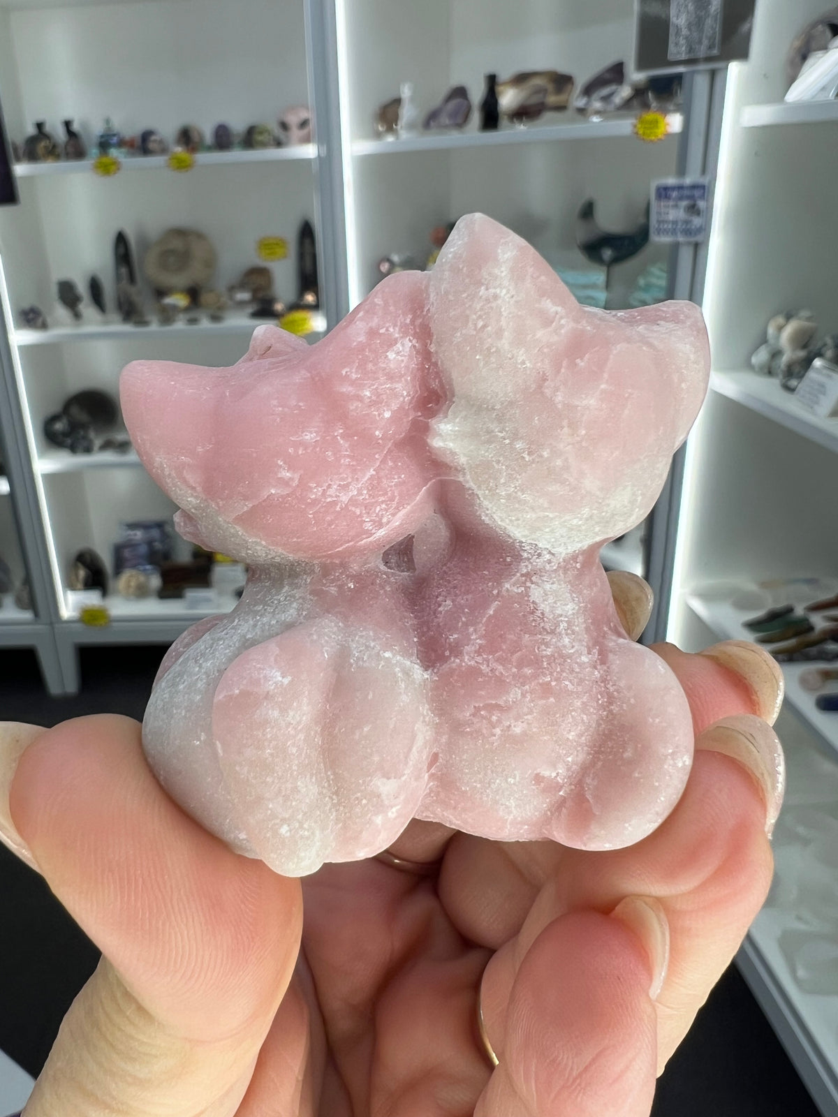 Pink Opal Hugging Cats