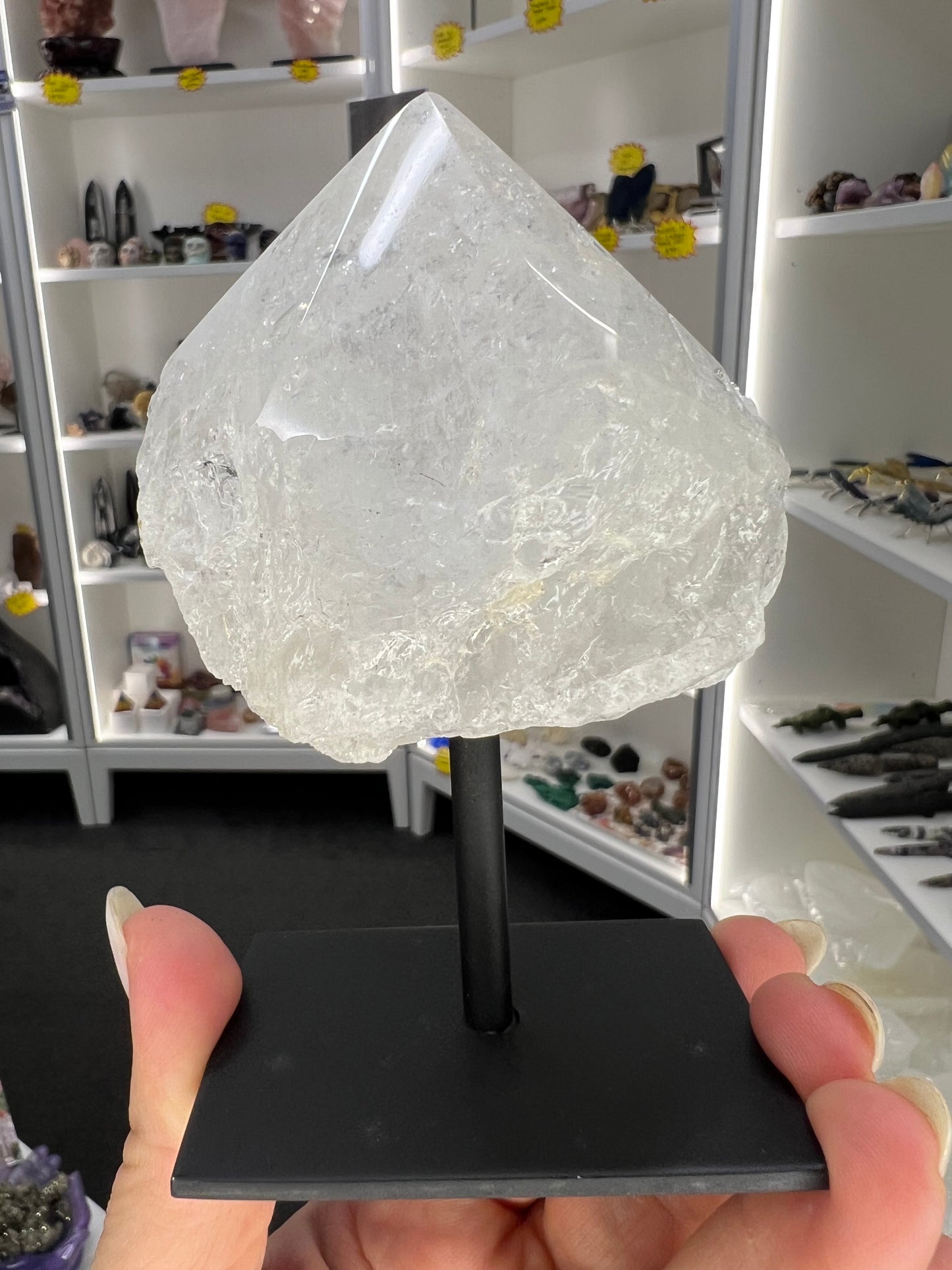 Clear Quartz Point on Stand