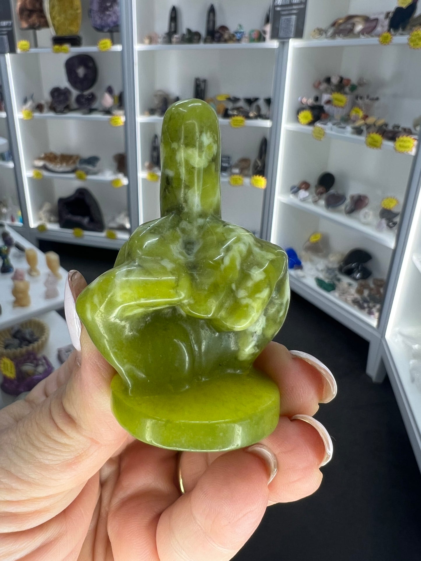 Green Jade Middle Finger