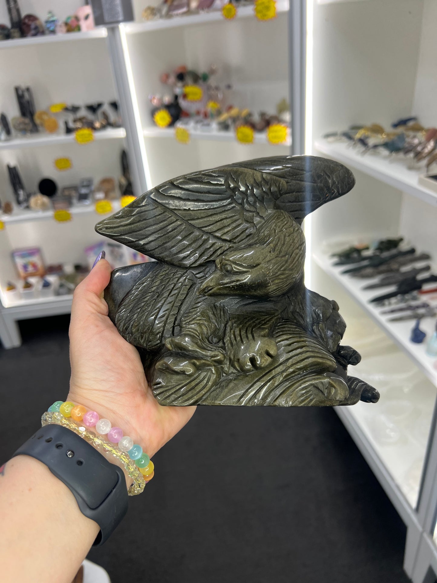 Golden Sheen Obsidian Eagle