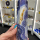 Blue Flower Agate Tower