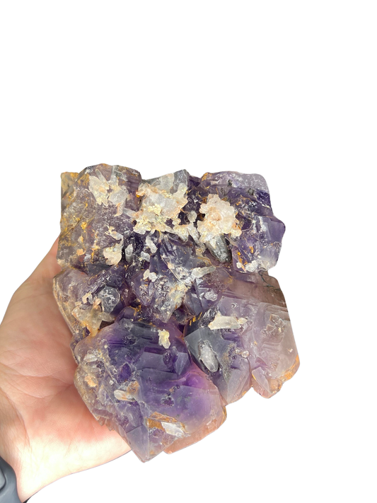 Amethyst Skeletal Quartz with Calcite Inclusions