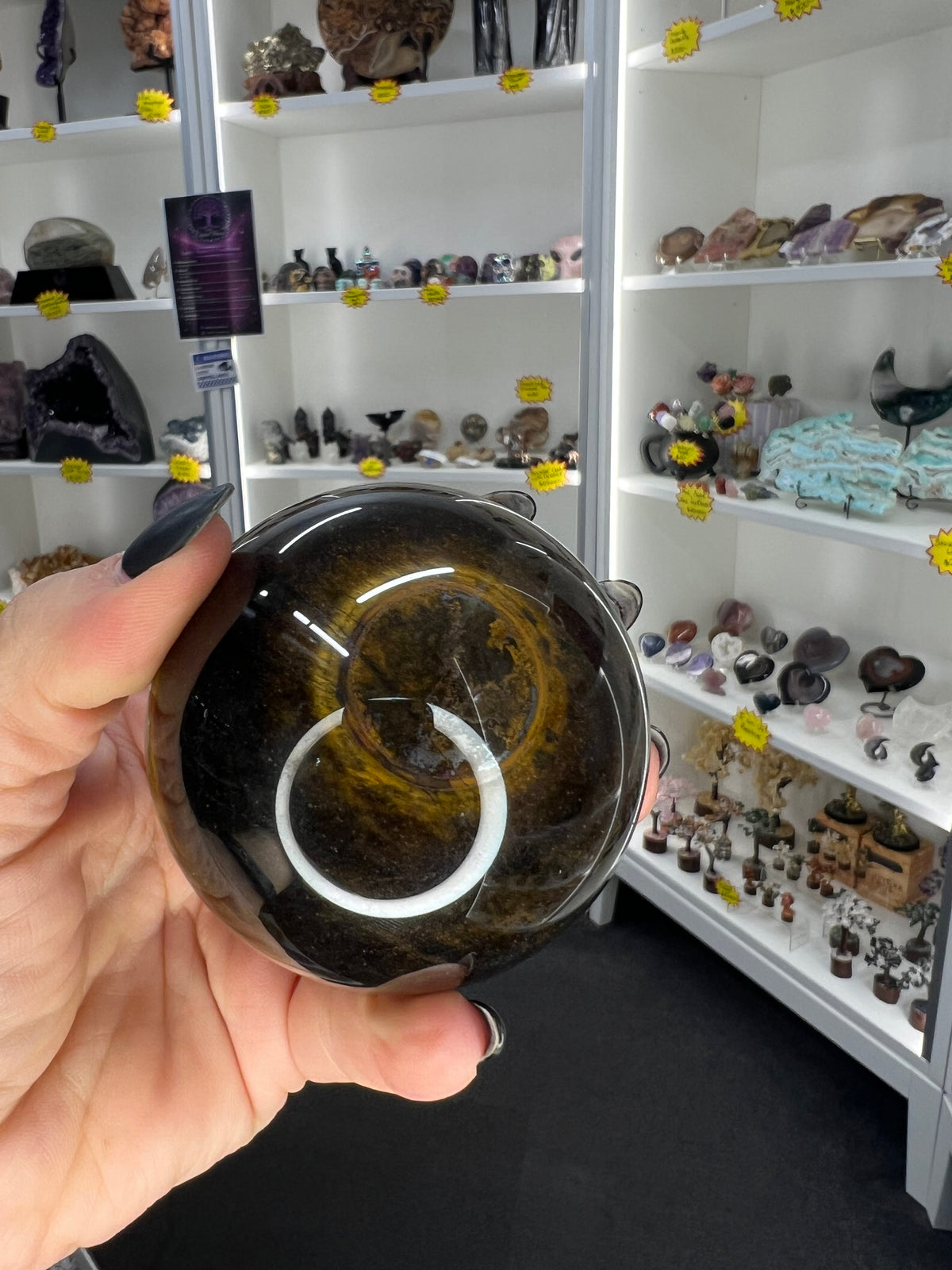 Tigers Eye Sphere on Stand