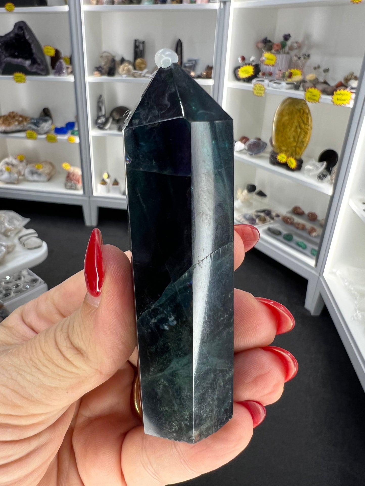 Black Fluorite Tower (UV Reactive)