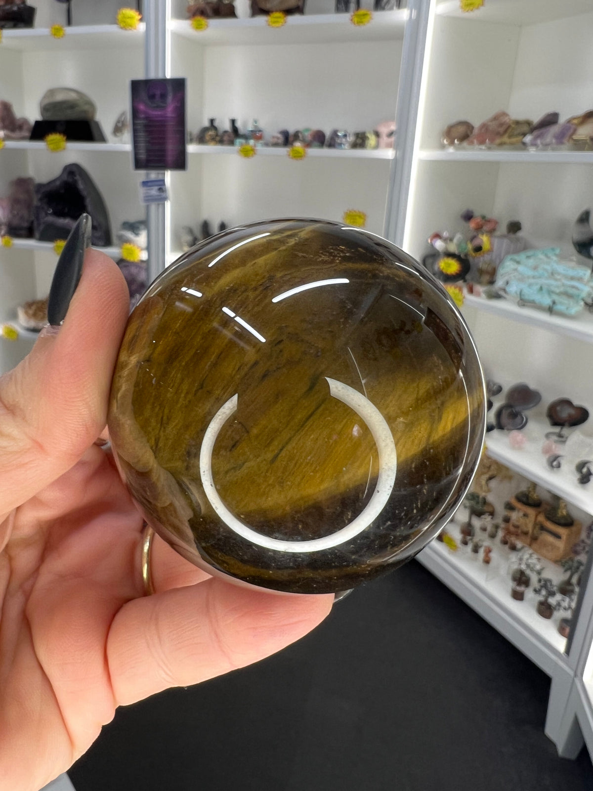 Tigers Eye Sphere on Stand