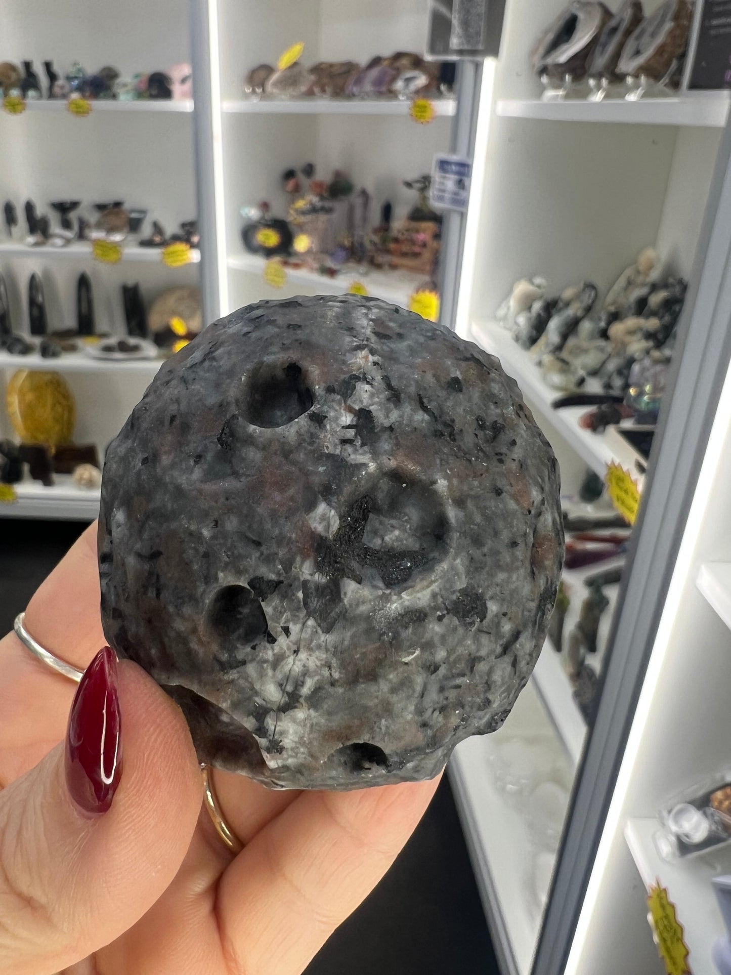 Yooperlite Moon Sphere with Stand (UV Reactive)