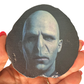 Agate Slice with Voldemort Print on Golden Stand (Harry Potter)
