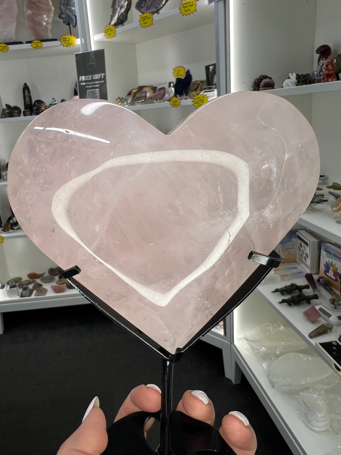 Rose Quartz Heart on Stand