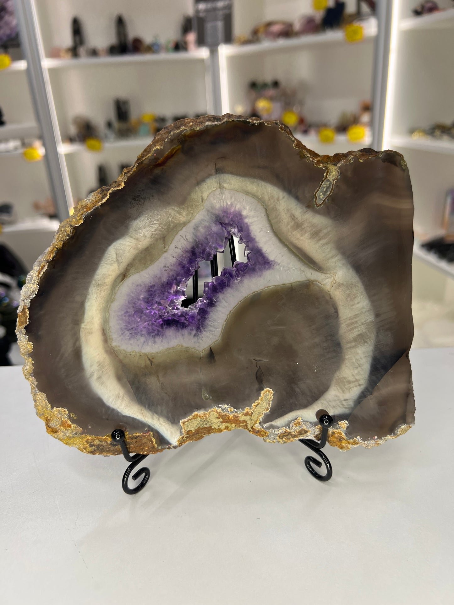 Amethyst / Agate Slab on Stand